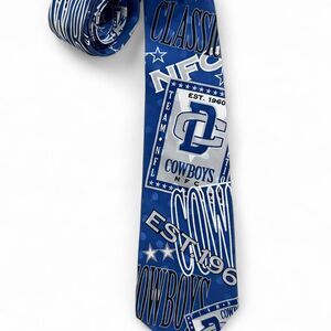 Vintage Dallas Cowboys NFL Blue and White Silk Tie